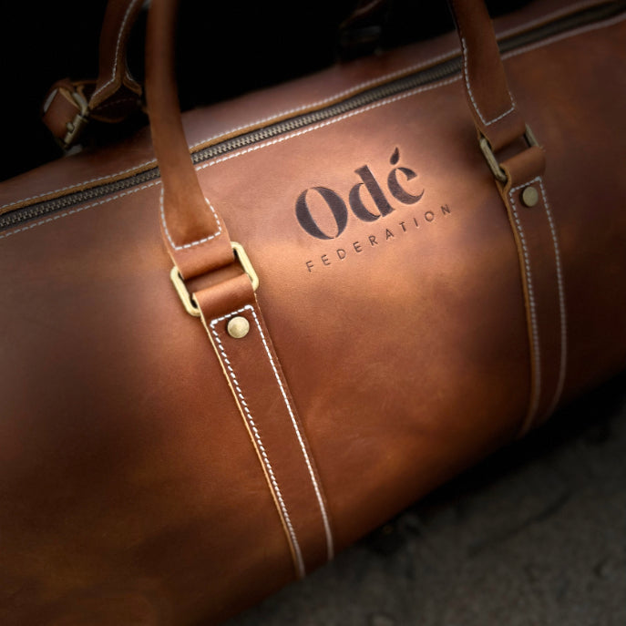 ode federation leather travel bag